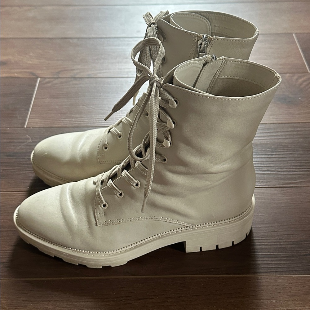 Dolce Vita Eco Friendly Military Lace-Up Ivory Boot 9